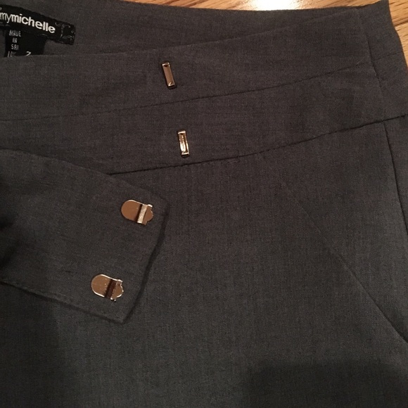 My Michelle Double Clasp Gray Dress Pants - Picture 4 of 5
