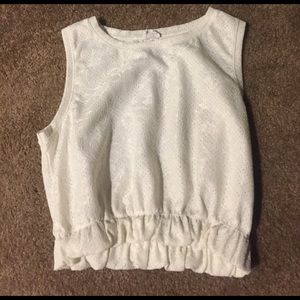 Zara size M crop top white floral shirt