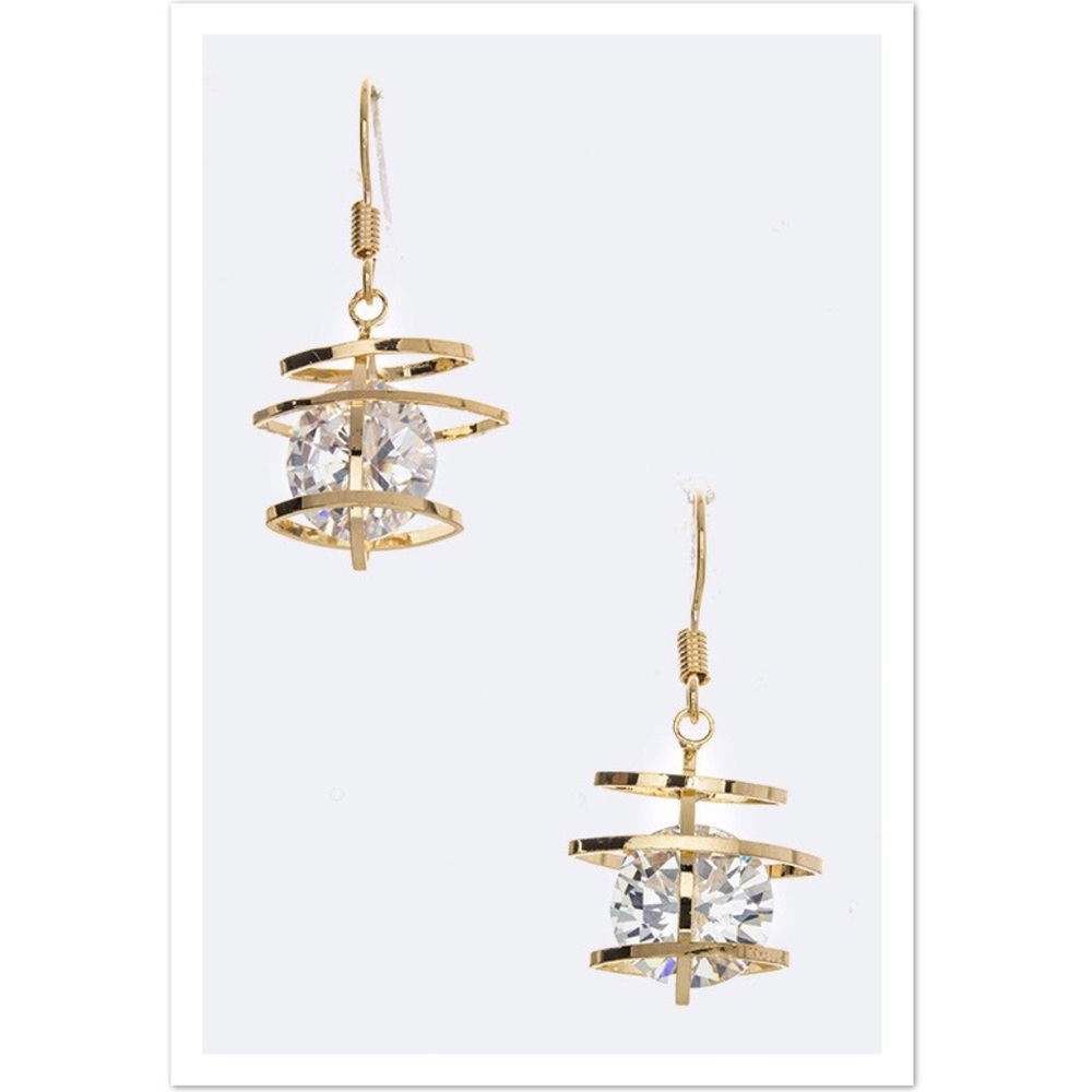 {Silver Left} {The Megan} CZ Earrings - Picture 3 of 4