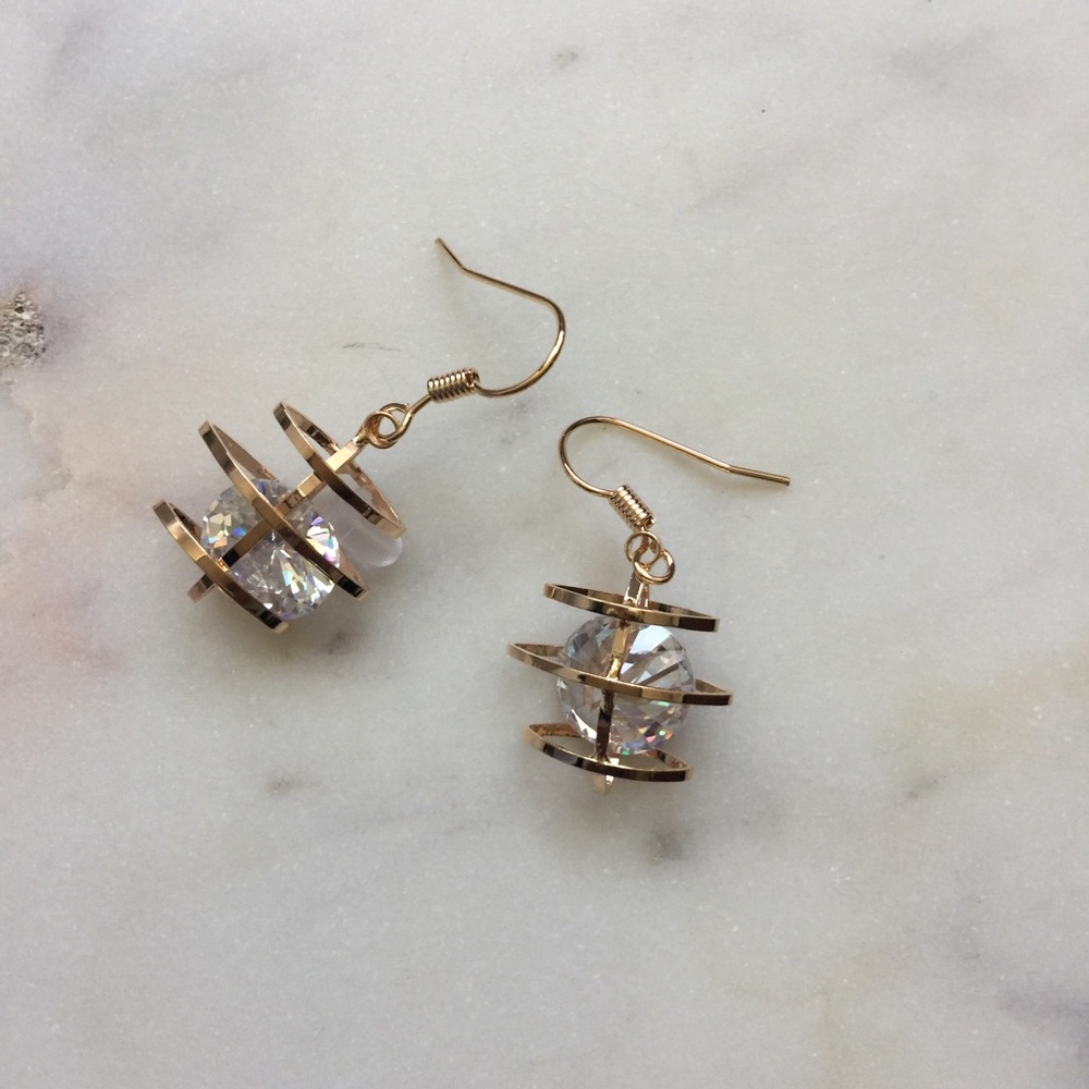 {Silver Left} {The Megan} CZ Earrings - Picture 2 of 4