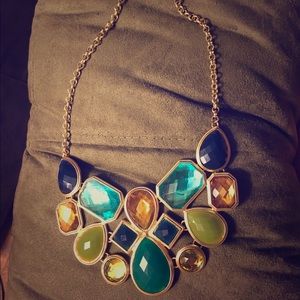 Multi colored statement necklace