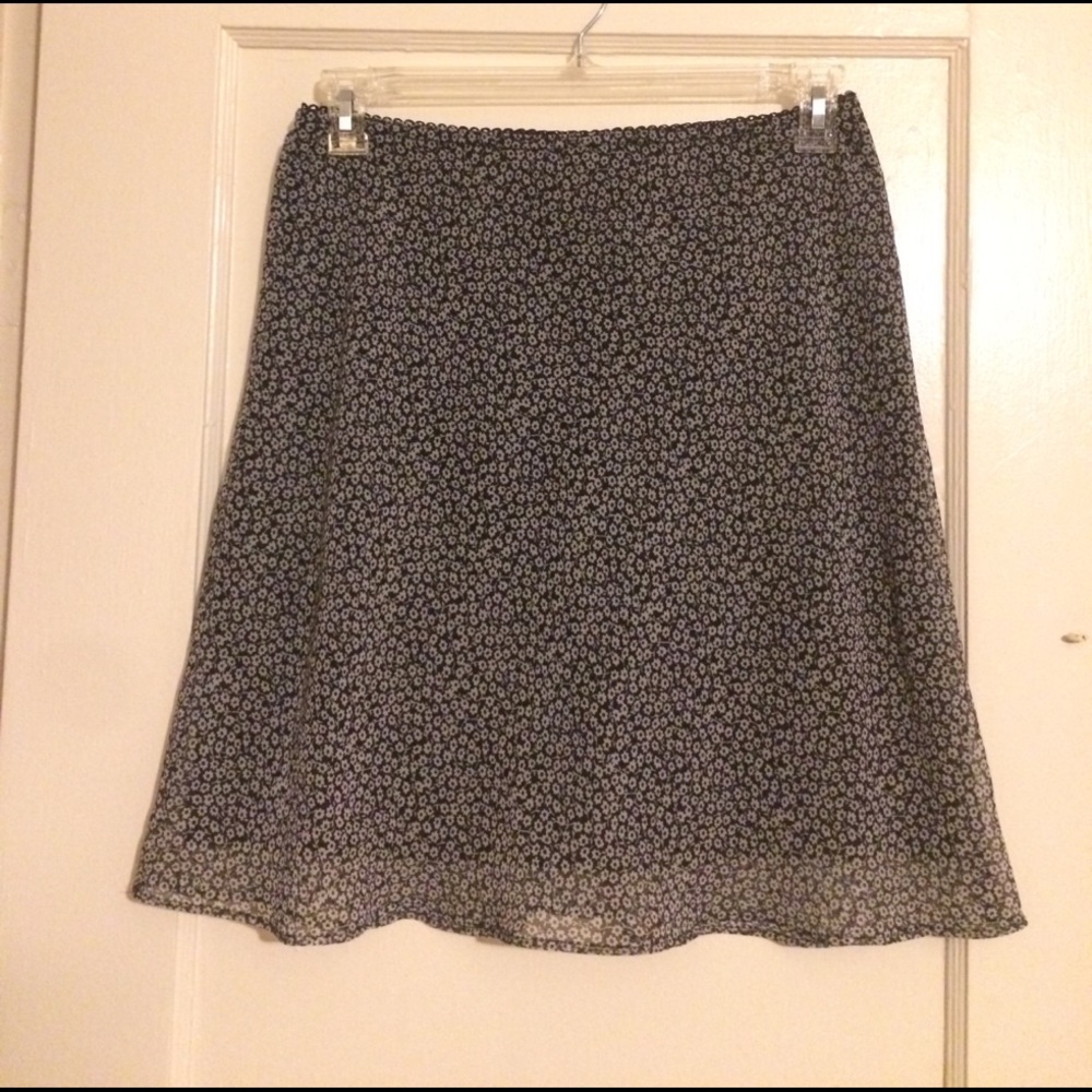 Black & White Floral Skirt