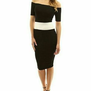 Black pencil bodycon dress
