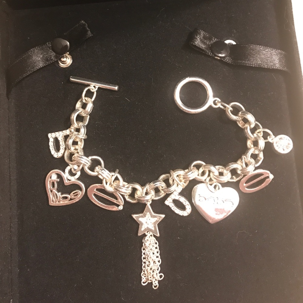 Bebe Silverplated charm bracelet