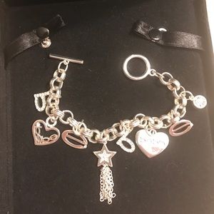 Bebe Silverplated charm bracelet