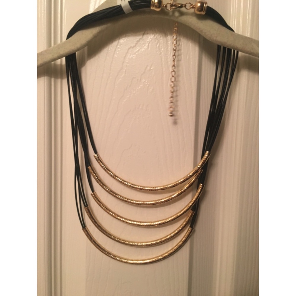 Black and gold layered necklace