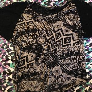 Buckle Black and Tan Print Blouse