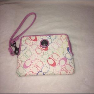 Coach multicolored wristlet