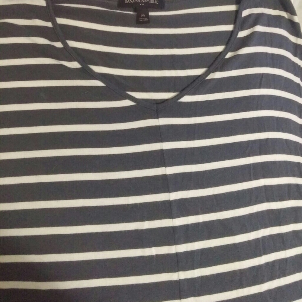 Gray and white stripped top