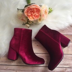 🔥Gyspy Los Angeles RED velvet ankle boots 👢☄️🔥