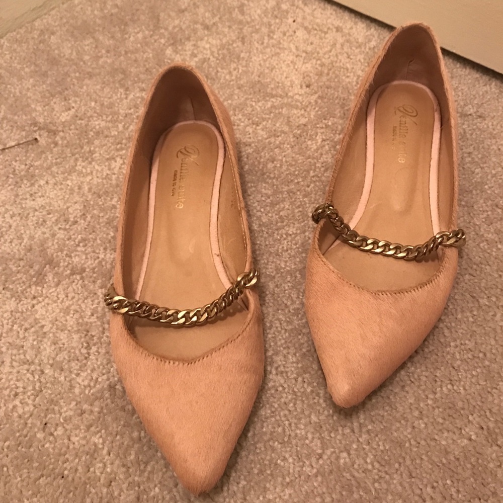 pink horsehair flats