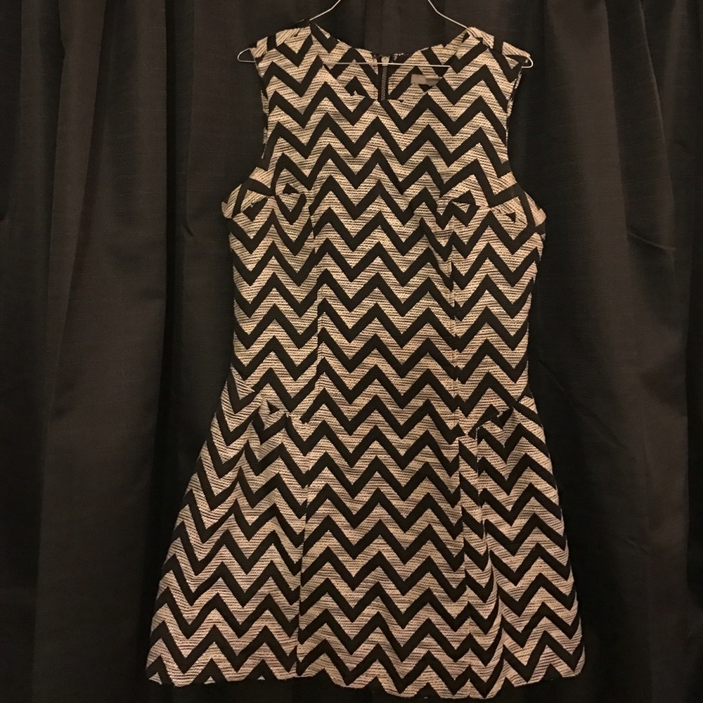 Chevron print fit & flare dress