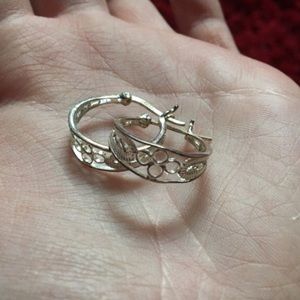 Pair of silver earrings