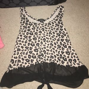 Wet Seal Cheetah Print Tie Up Tank Top