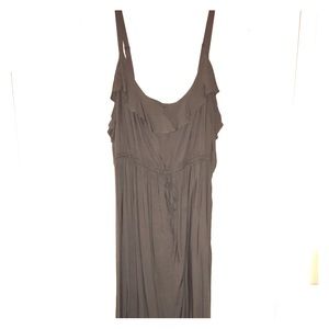 Plus size olive green sun dress asymmetrical back