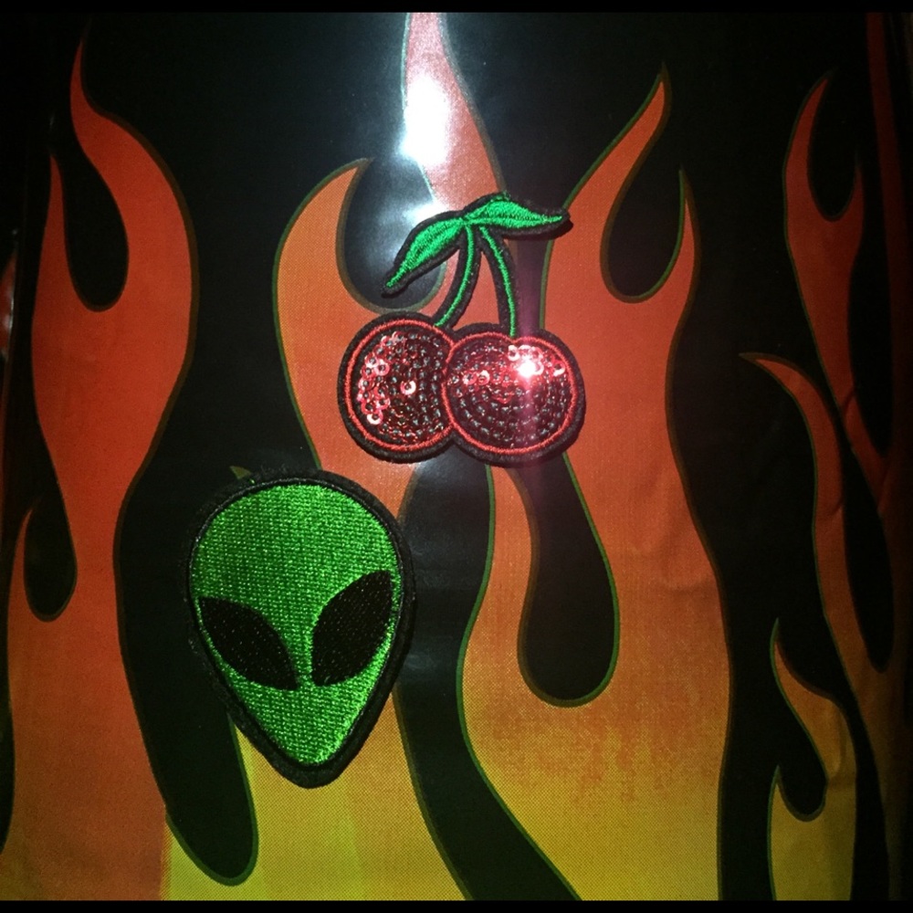 Alien Martian and Sequin Cherry patches