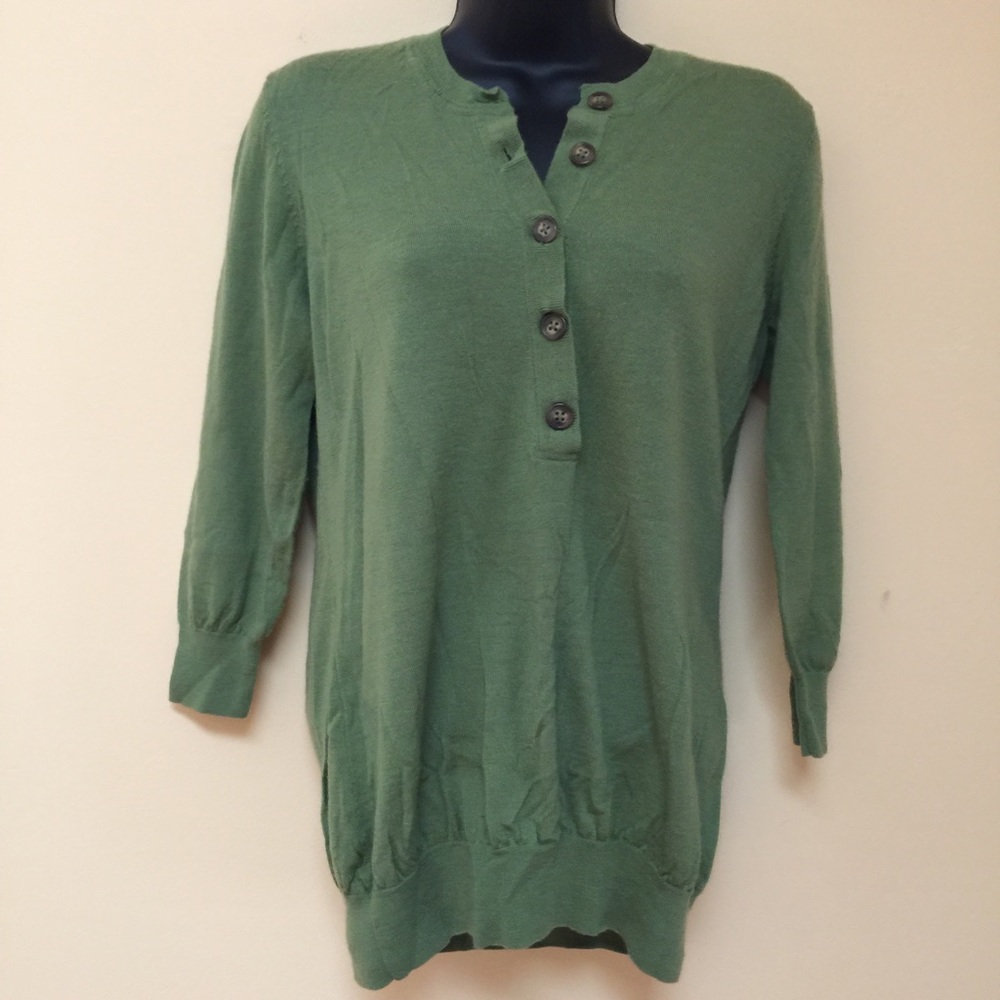 BODEN Olive Green Lightweight Popover Sweater
