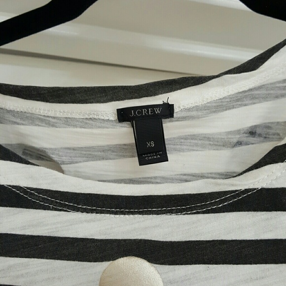 Cute J. CREW striped and metallic polka dot shirt - Picture 2 of 5