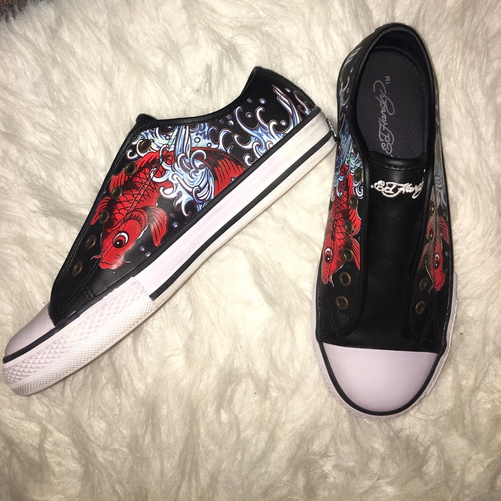Ed Hardy slip on Koi sneakers