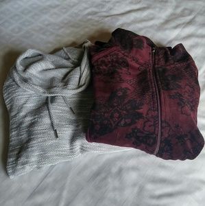 Style & Co. Gray Cowl Neck, Maroon Velour Lot