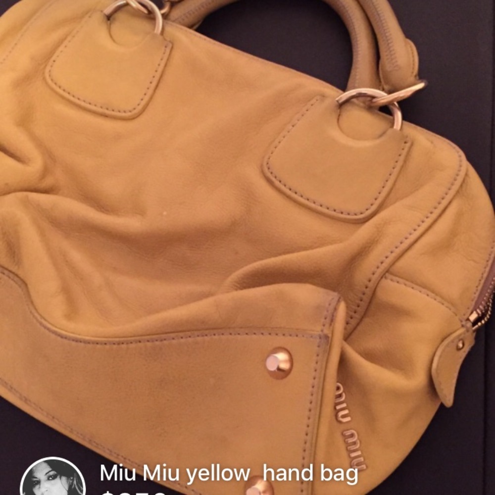 Miu Miu yellow hand bag