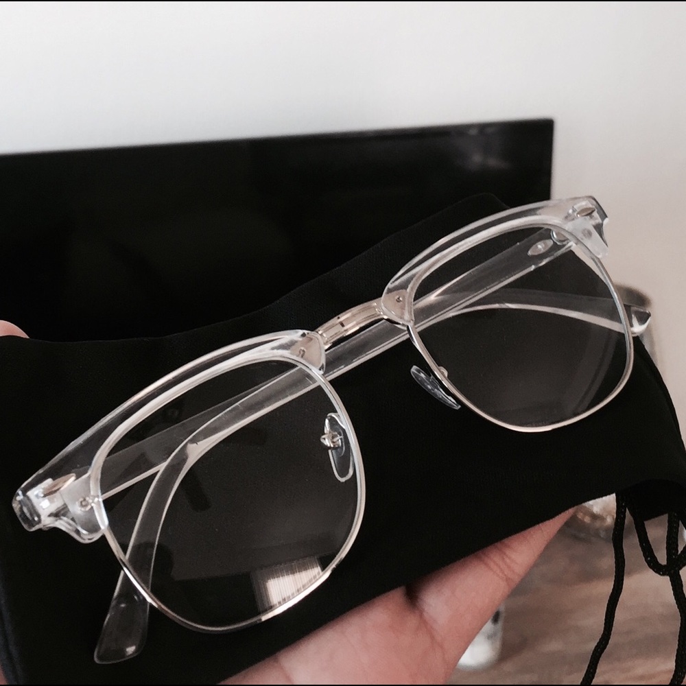 Transparent Frame Clear Browline Glasses