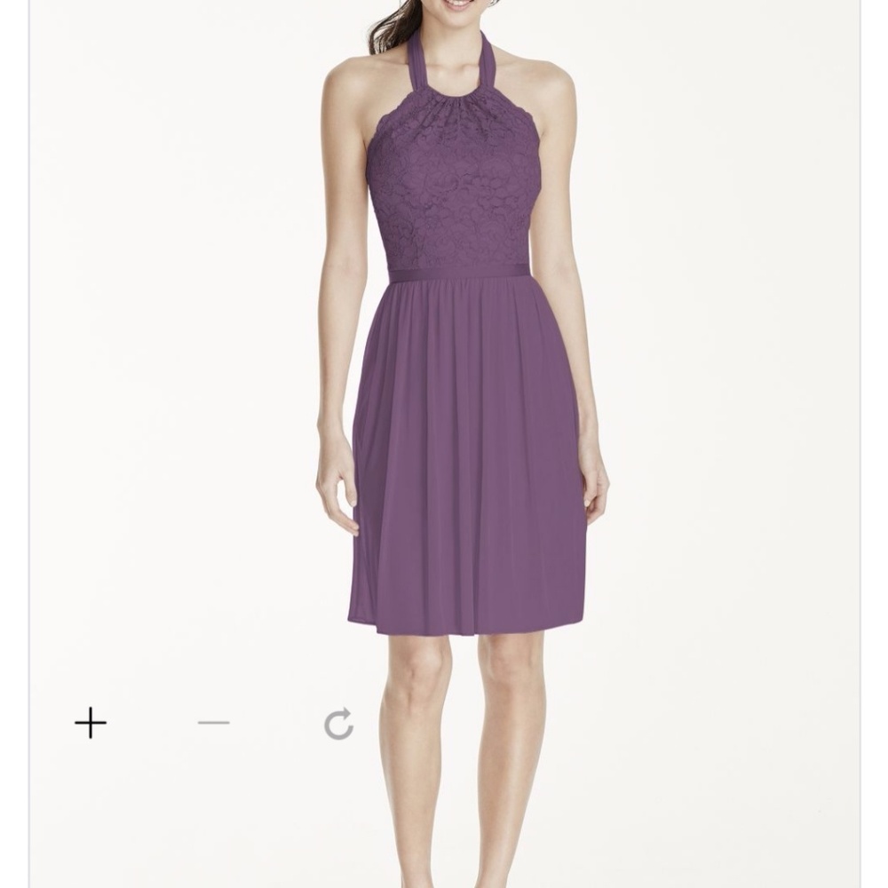 Purple halter top lace dress