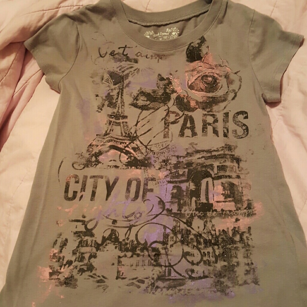 Girls' Size Medium City of Paris Gray Tshirt