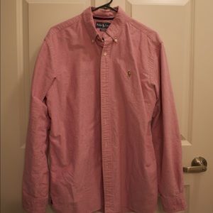 Red polo button up oxford