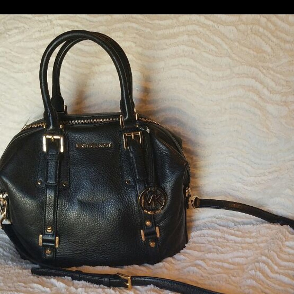 Black leather Michael Kors Bedford satchel