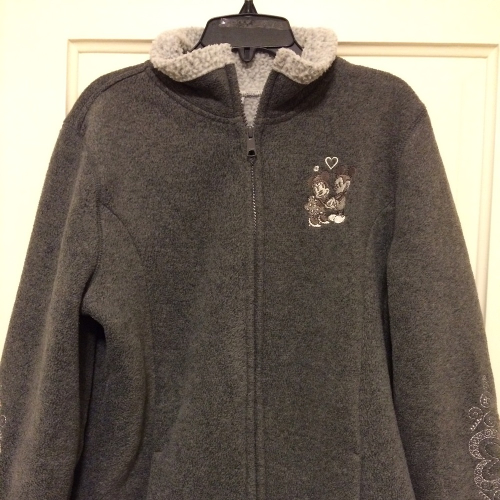 Disneyland resorts grey zip up jacket, m