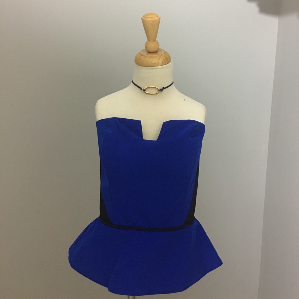 Royal Blue Peplum tube top by Kimberly Taylor