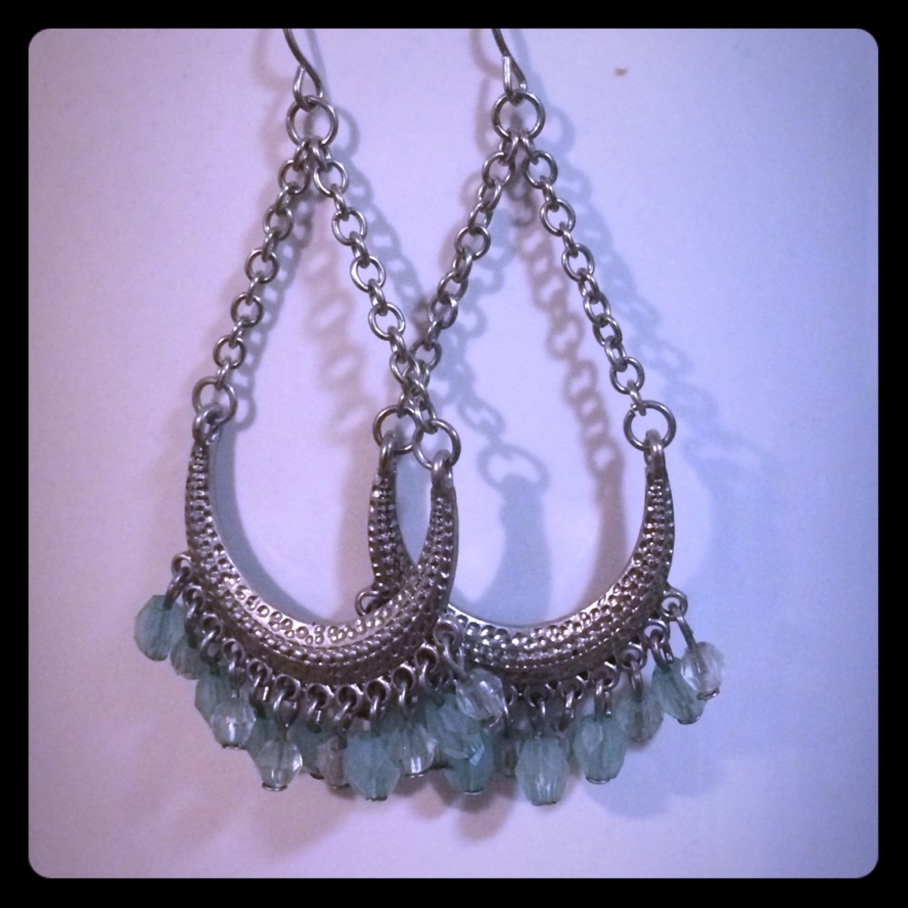 SOLD💚Silver & Mint Earrings