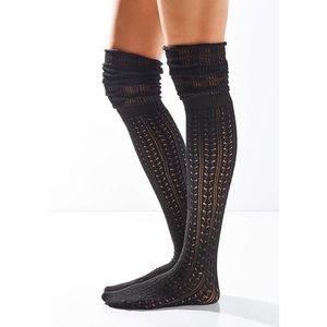 Black urban outfitters over the knee socks