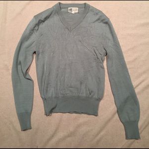 Blue Gray Preppy Pullover Sweater
