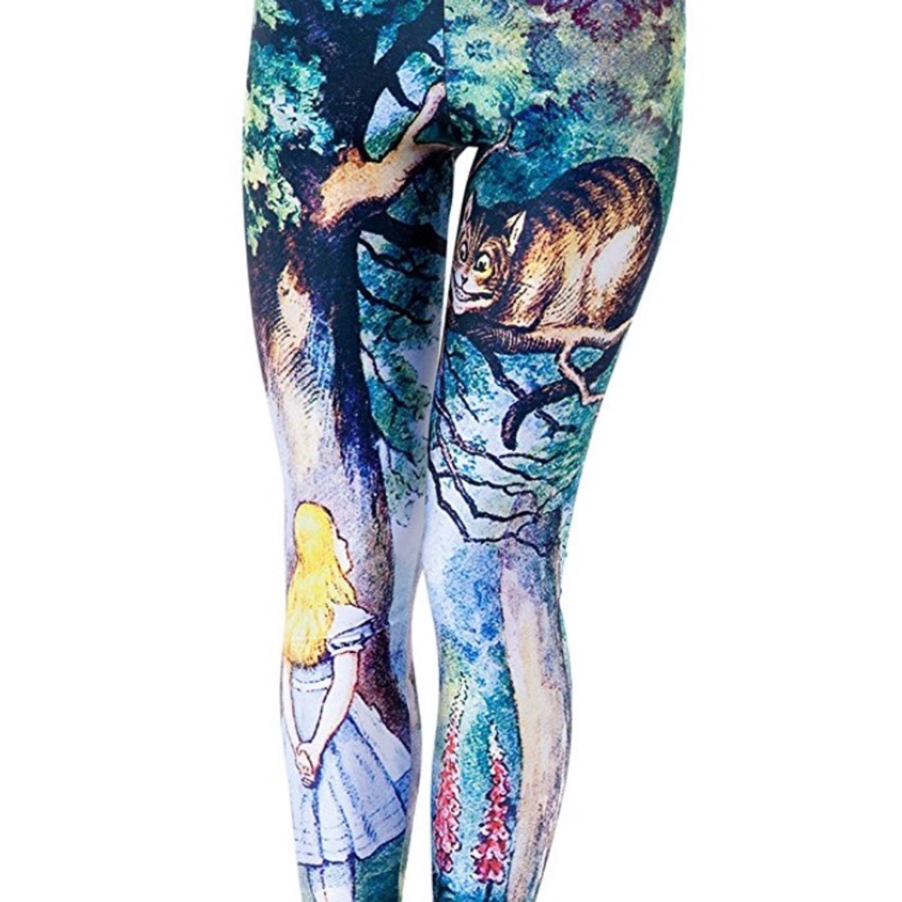 NWOT Funky Alice and Wonderland Leggings
