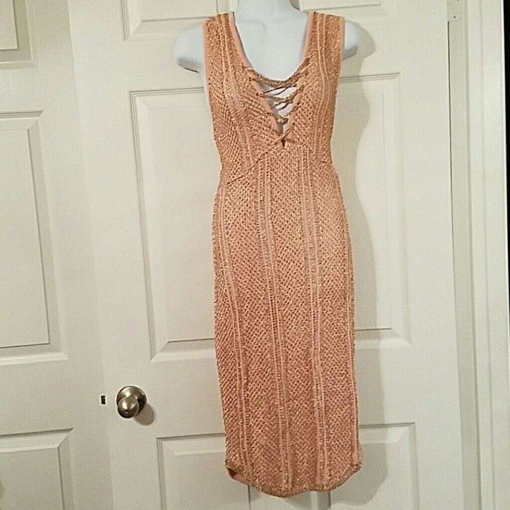 Peach and gold shimmery dress