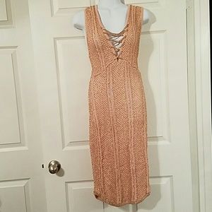 Peach and gold shimmery dress