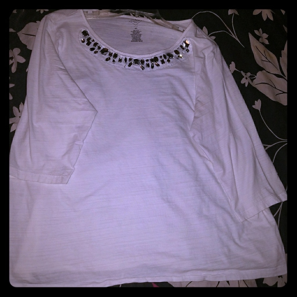 Rhinestone White Shirt