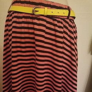 Striped plus size skirt