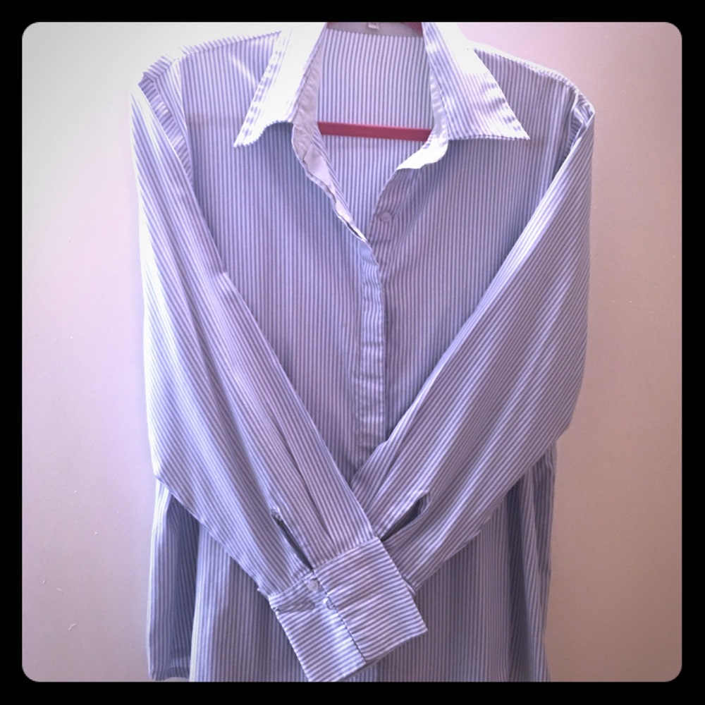 Woman's Light blue and white stripes blouse
