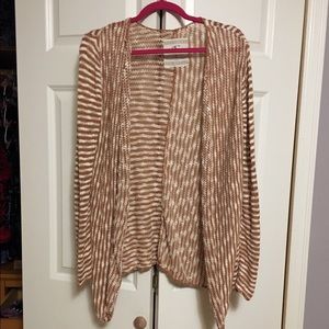Tan and cream knitted cardigan