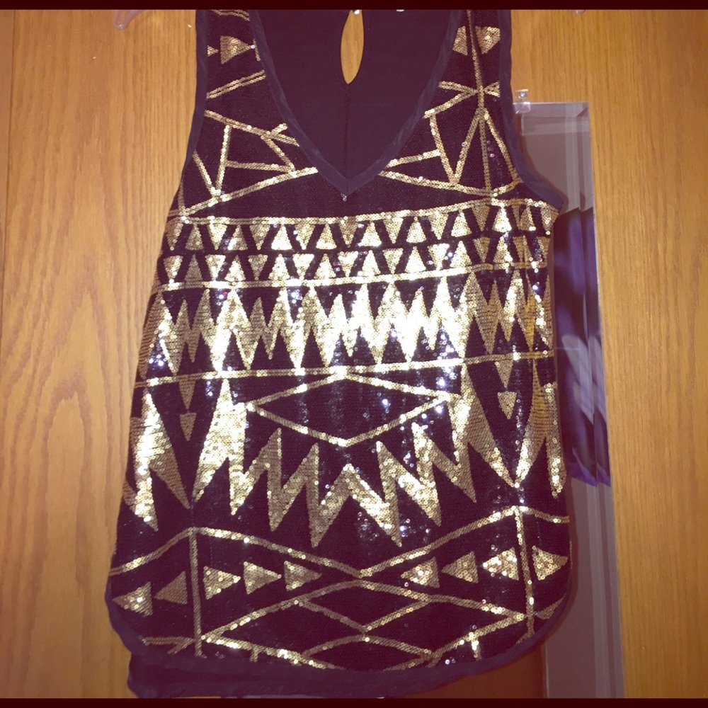 Gold Black Sequin Tank Top Nordstrom S