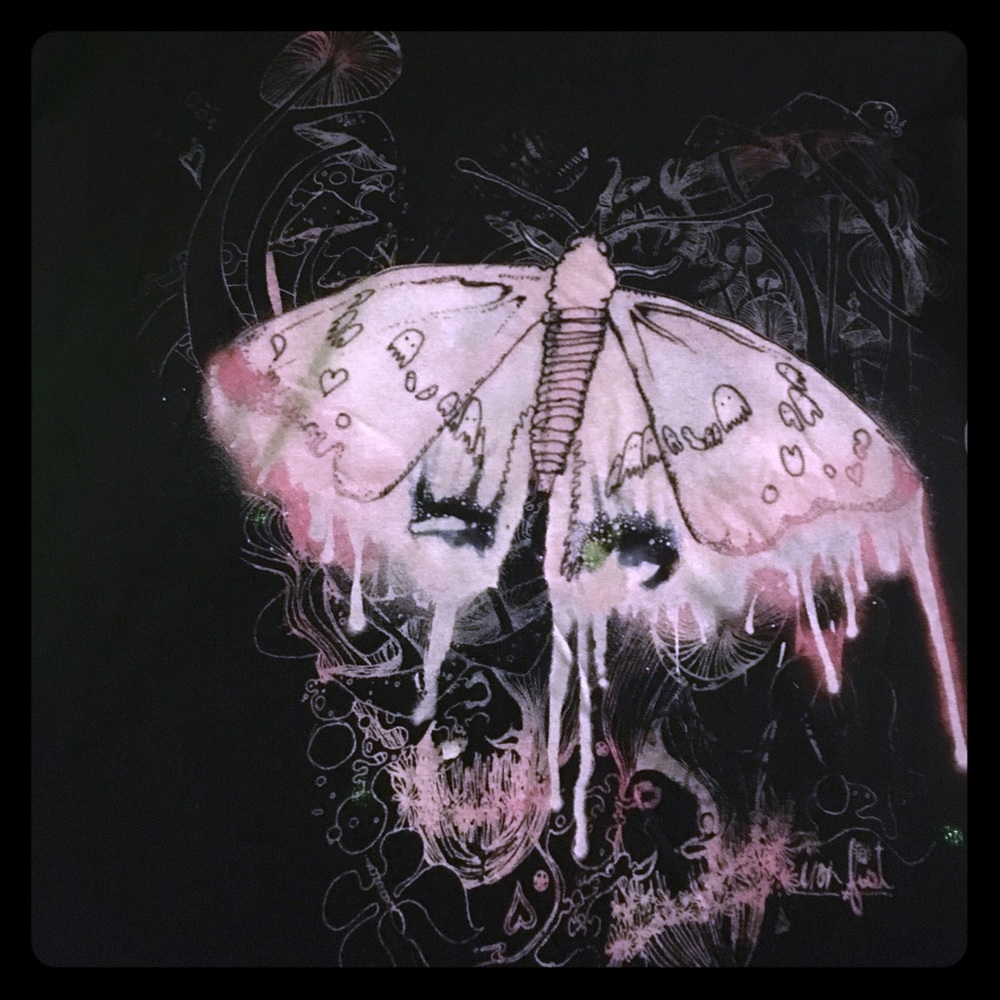 Moth mushroom trippy t-shirt
