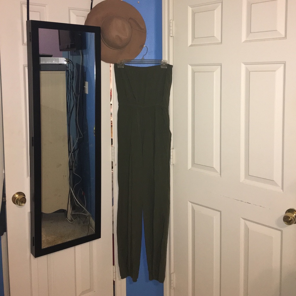 Olive green jumpsuit from Forever 21