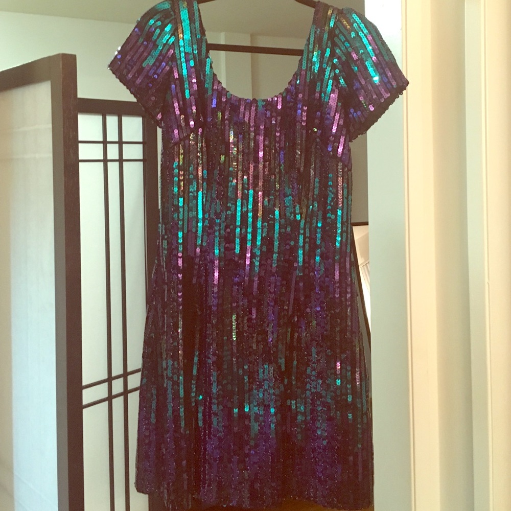 Sequined dress. Multi color