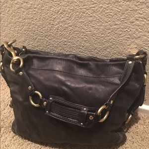 Coach black leather hobo bag