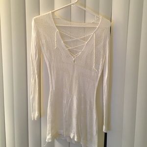 Off white swim suit coverup.