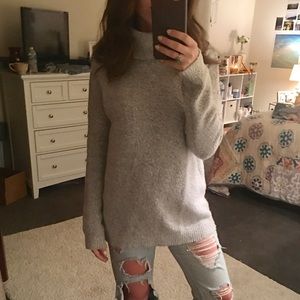 Snuggly Soft Oversized Grey Turtleneck Sweater