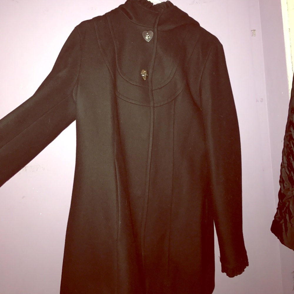 Hooded pea coat- Betsey Johnson WINTER CLEARANCE